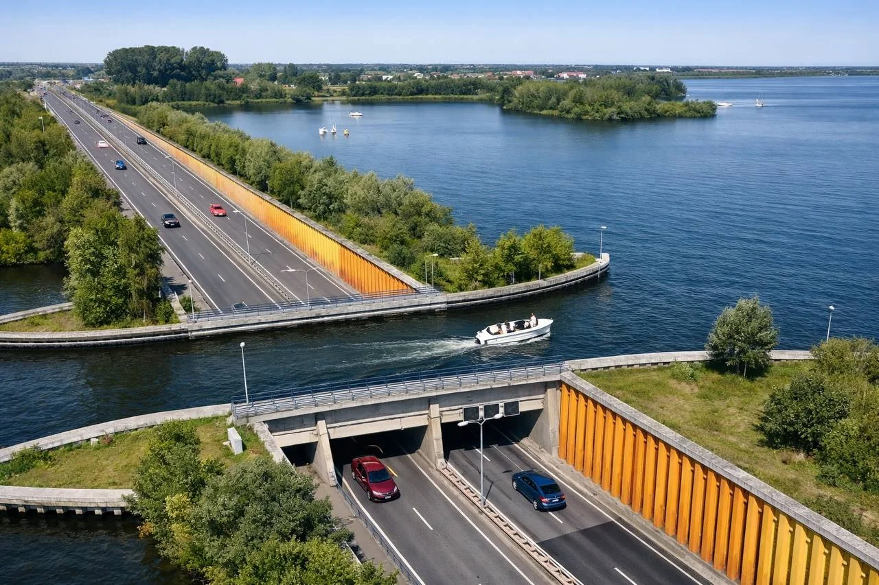 АквиДУК Вамир в Нидерландах — водный мост