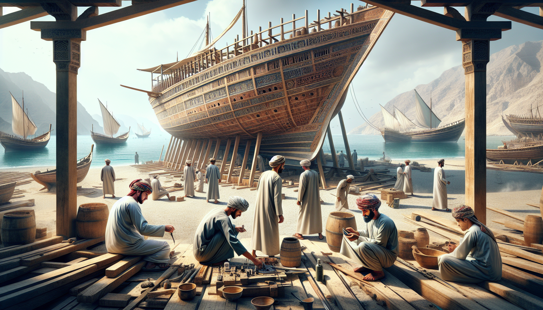 Судоверфь в Суре, где корабли строят по древним технологиям.