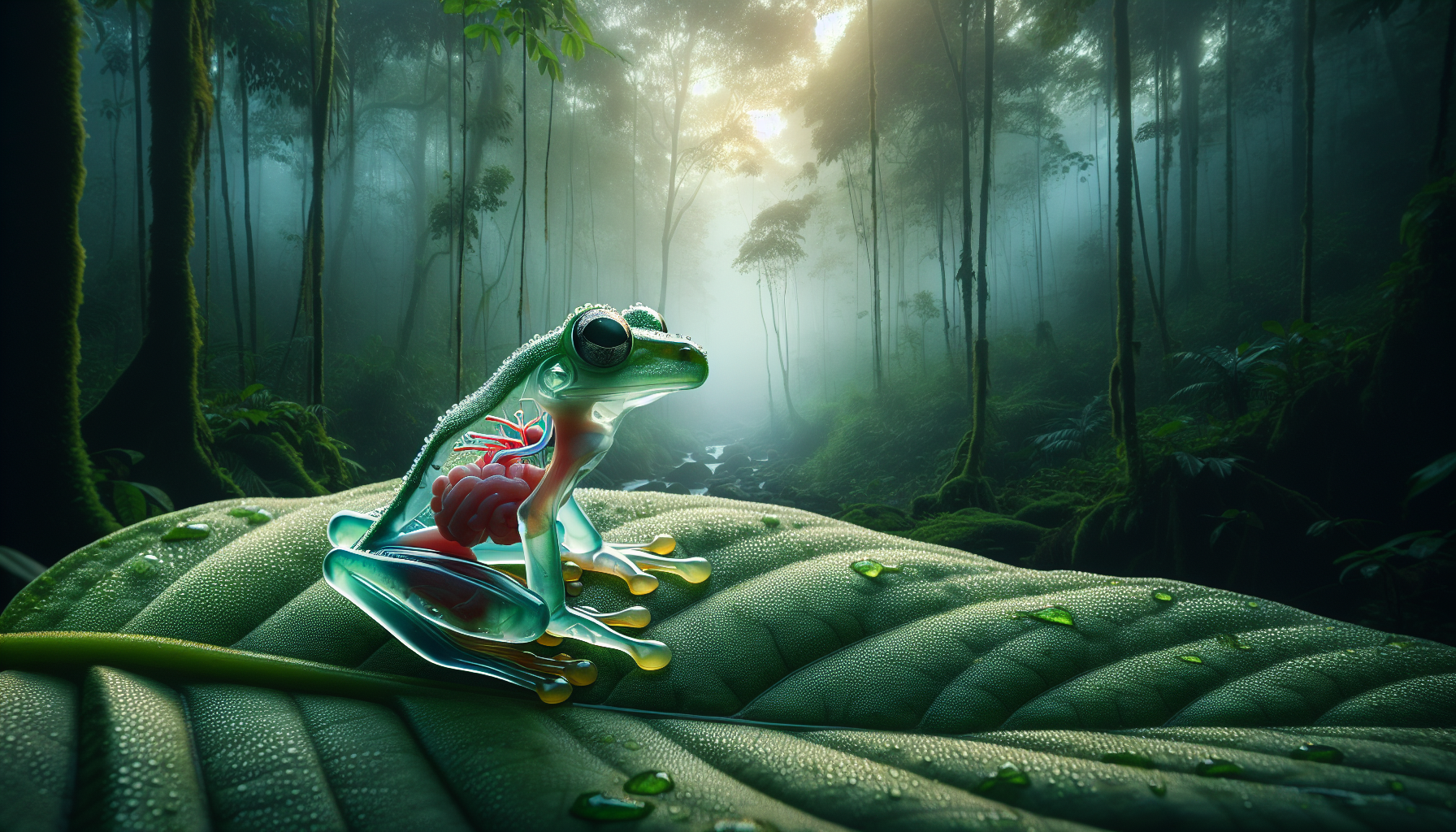 Стеклянная лягушка — живое окно в работу внутренних органов.