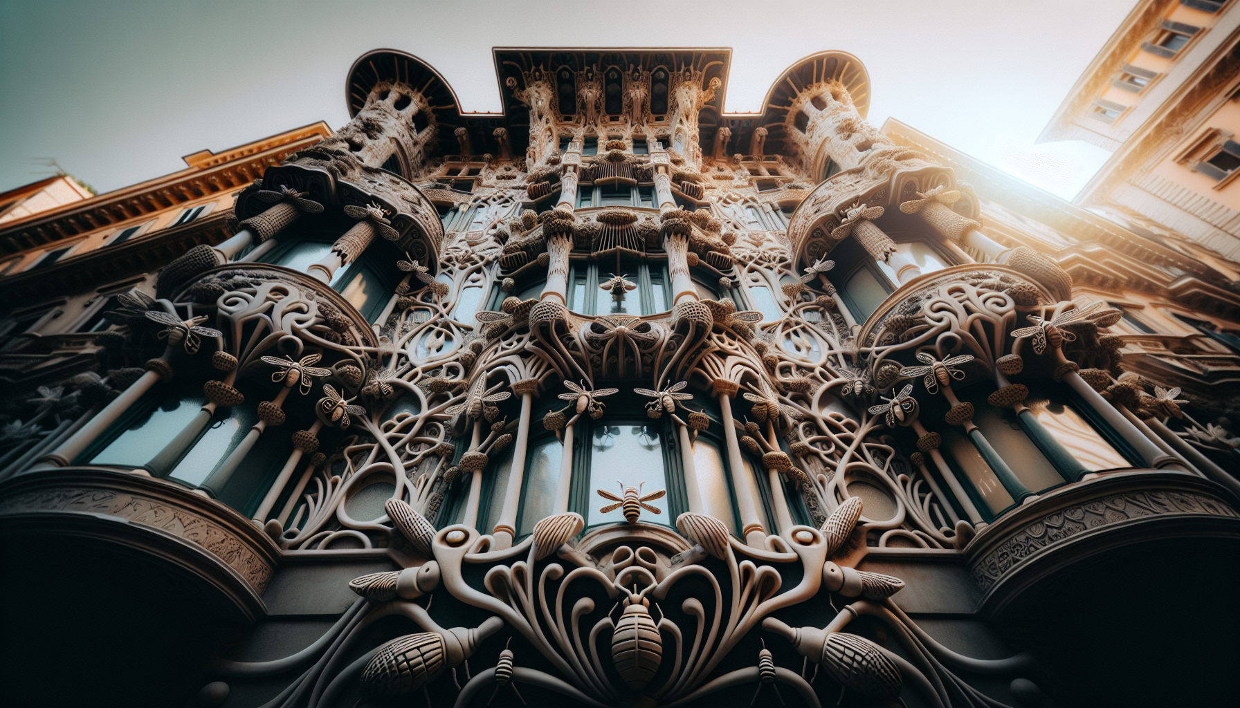 Детали фасадов в квартале Копед — редкий для Рима пример стиля либерти.