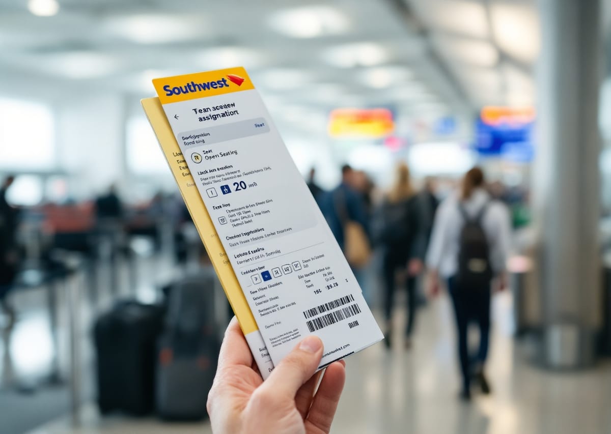 Экран регистрации с назначенным местом — ключевое новшество Southwest