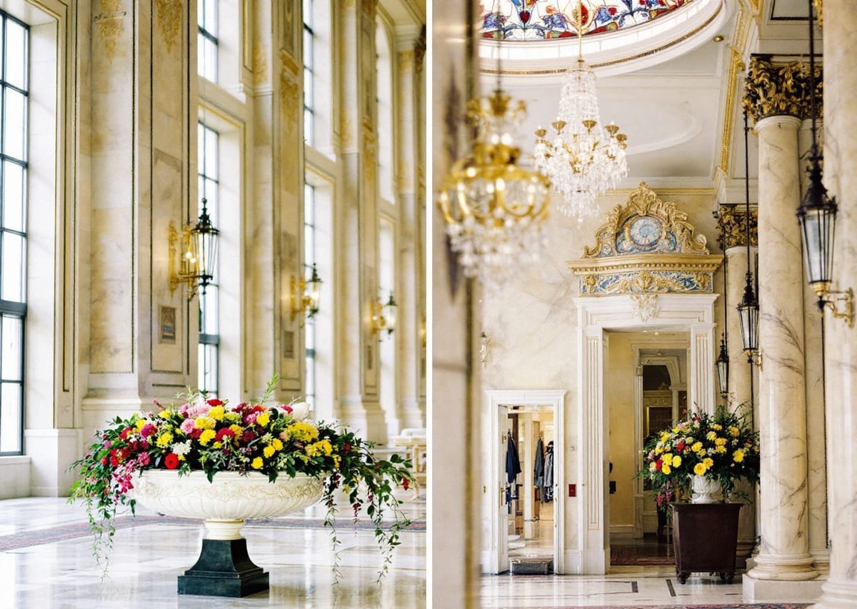 Мраморные колонны и витражи исторического Palace Hotel