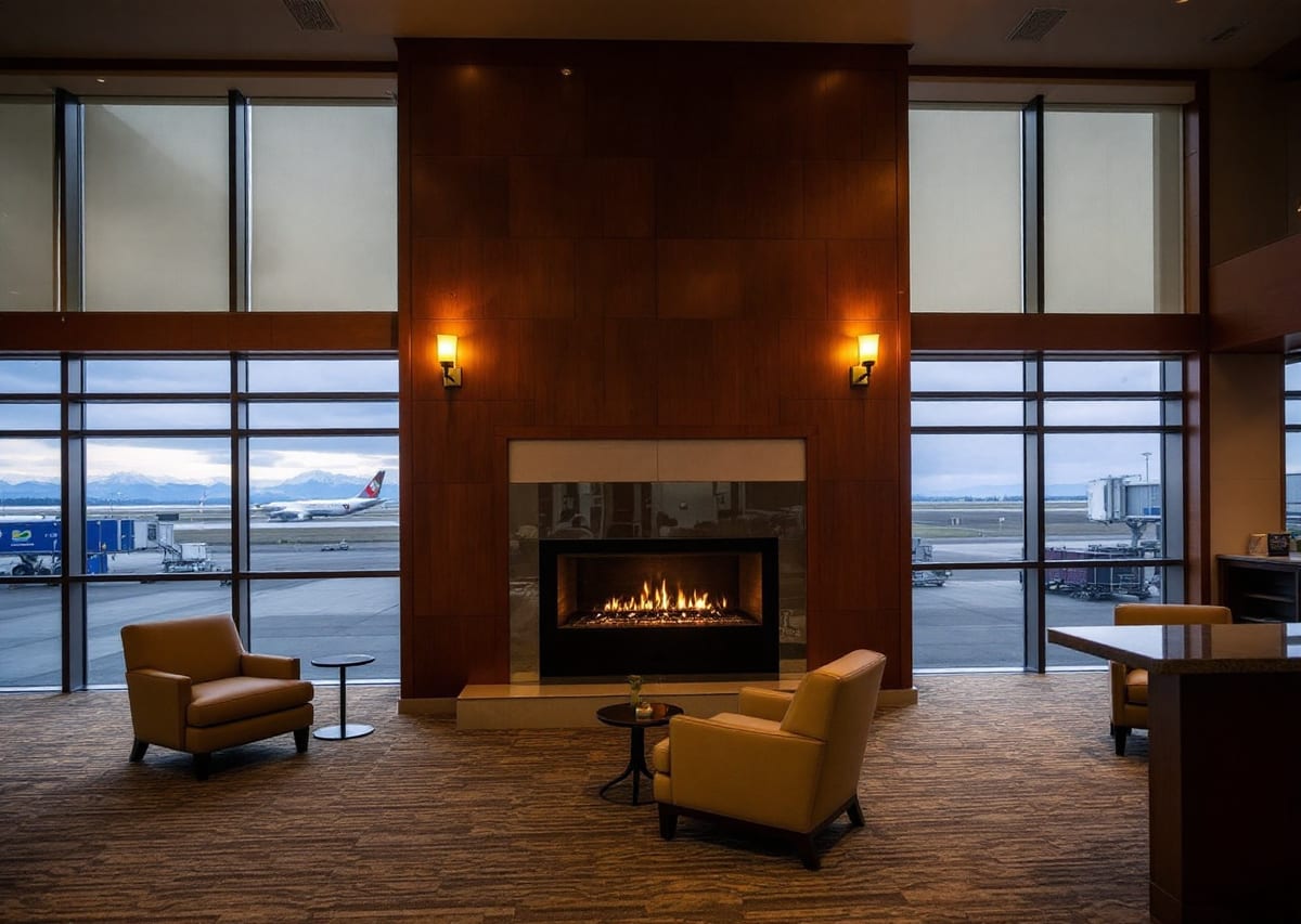 Камин и деревянная отделка в Alaska Lounge в Сиэтле